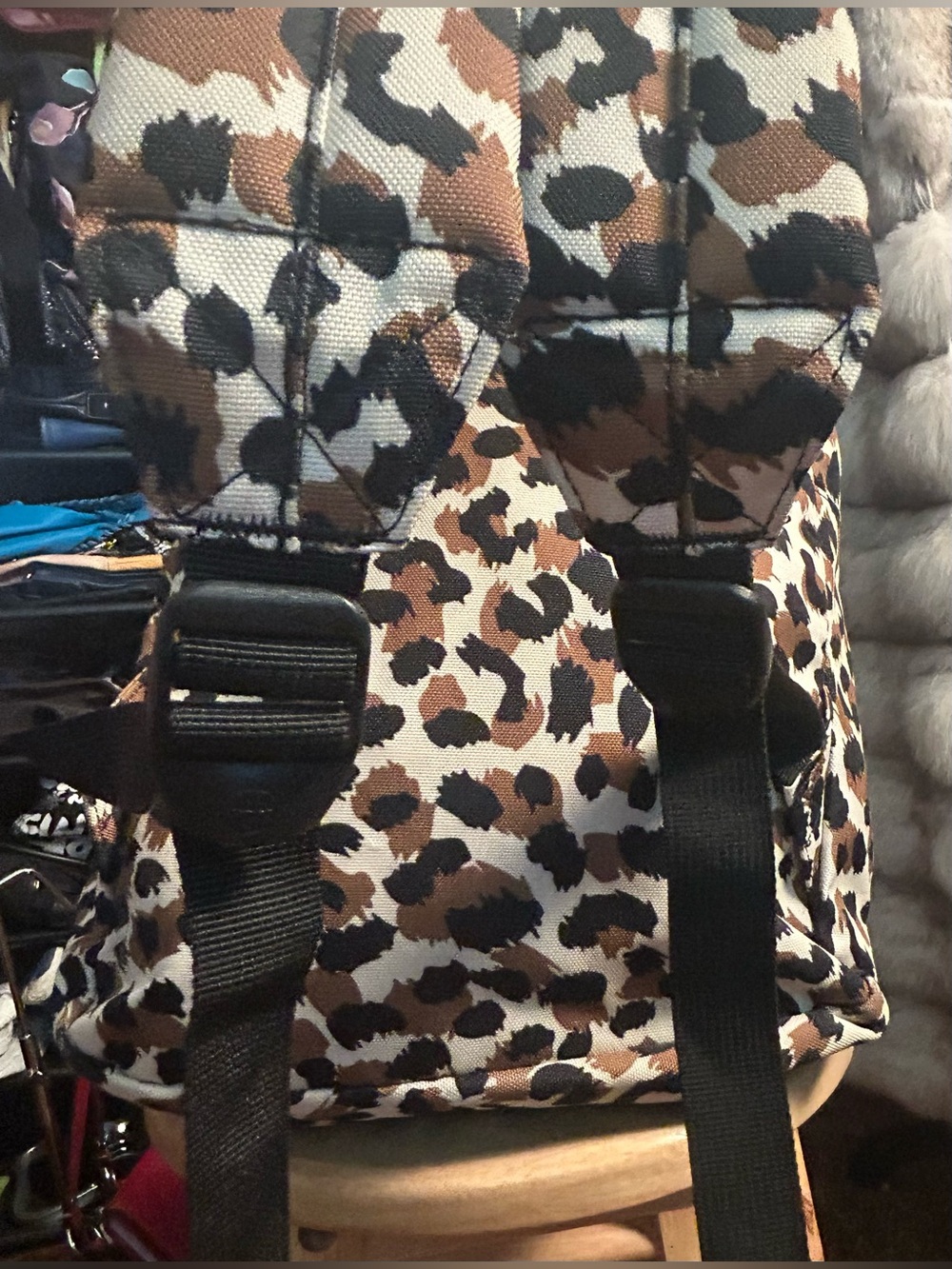 Herschel Supply Co. Leopard Print Backpack in Black, Brown & Cream - Picture 7 of 12